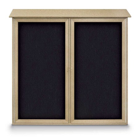 United Visual Products Indoor Enclosed Combo Board, 48"x36", Satin Frame/Black & Pumice UVCB4836-BLACK-PUMICE